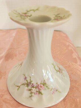 VTG Pair of Candle Sticks Haviland France Limoges Rosalinde Theodore Haviland